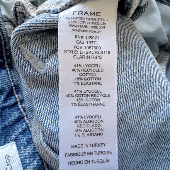FRAME Le High Skinny Crop Jeans, Clarin, Rips Size 27 - Picture 11 of 16